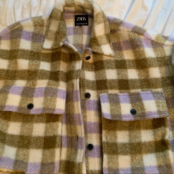 Zara Plaid Wool Blend Flannel Jacket - Picture 9 of 10